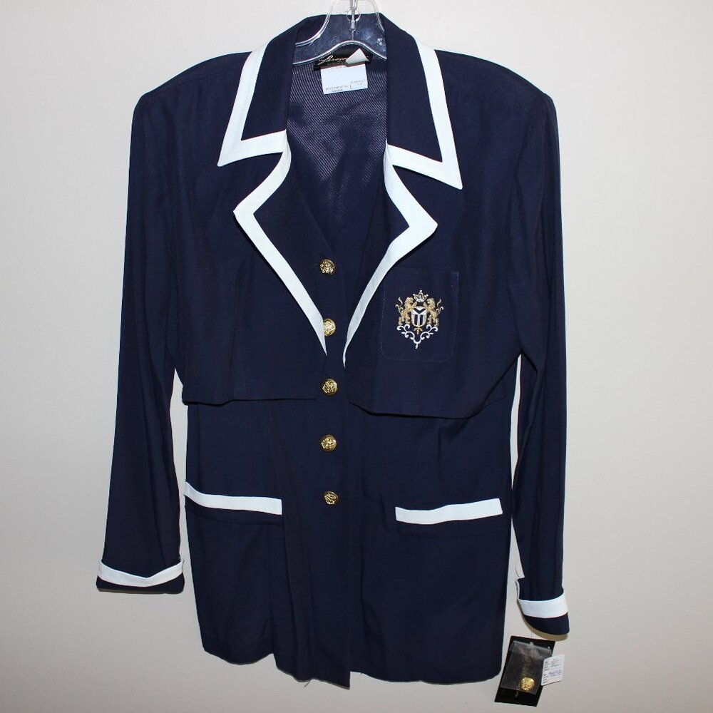 vintage❤️Farouche by Lori Weidner❤️one-piece school uniform blazer bib jacket